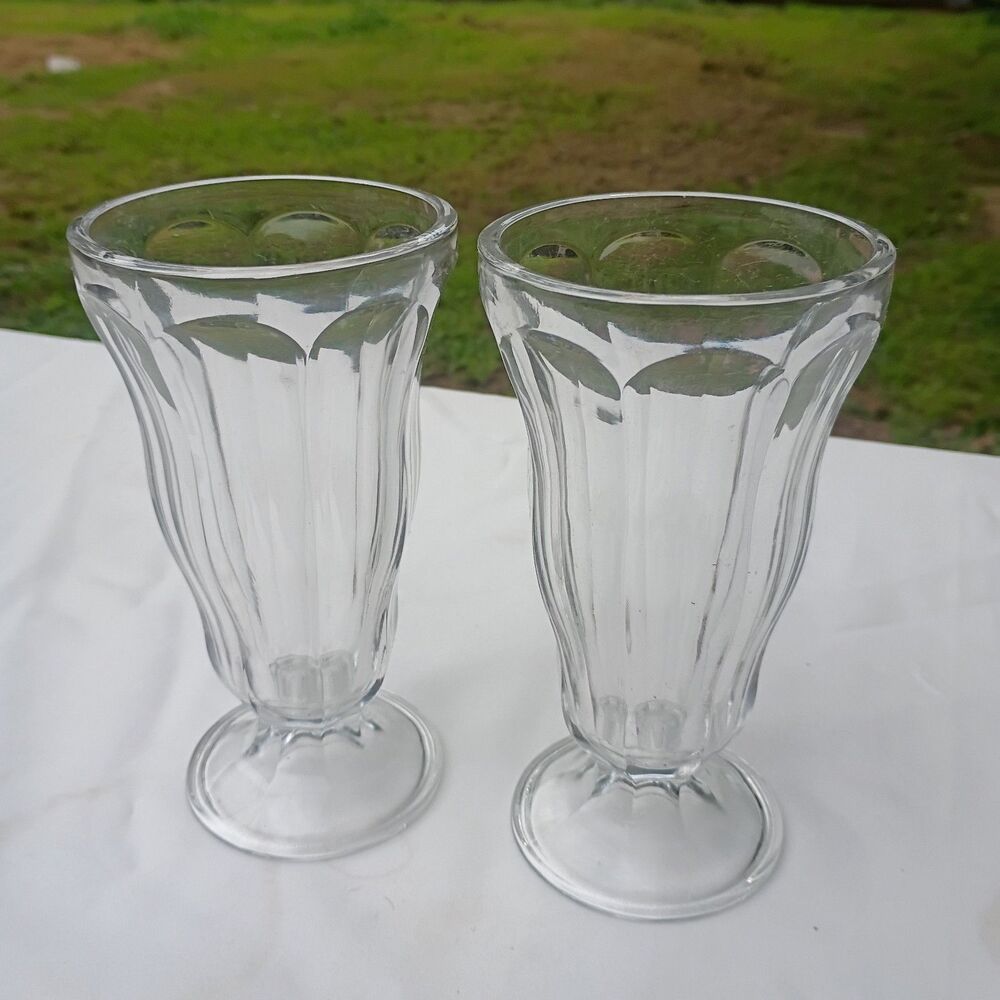 Anchor Hocking Soda Fountain Milk Shake Ice Cream Sundae Pedestal Soda Glass